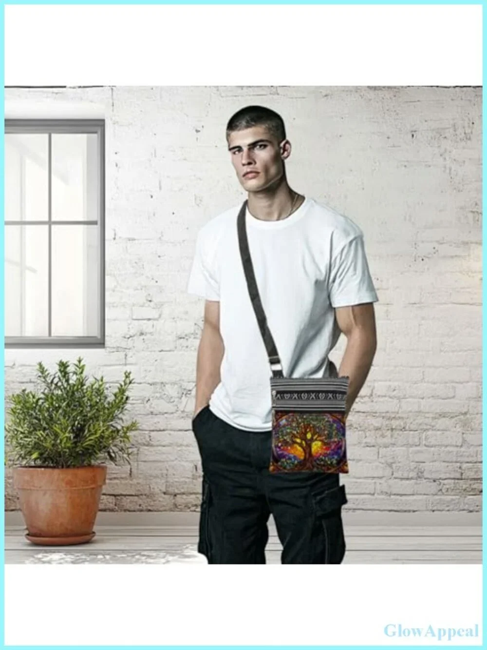 Tree of Life Crossbody Bag Polyester Adjustable Strap Messenger